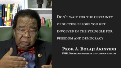 Photo of Don’t wait for the certainty of success before you get involved in the struggle for freedom and democracy – Prof. Bolaji Akinyemi